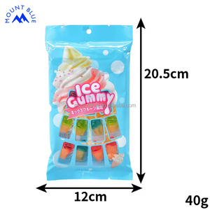 Nuevo diseño Halal 3D Jelly Gummy Candy Mix Fruit Flavor Ice Cream Jam Filled Cube-Shaped Cartoon Sweets Bonbons Bag - Product Image 2