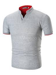 Polo en coton à col montant pour hommes, de couleur contrastée, Design Slim, nouveau Design, 2020 - Product Image 2