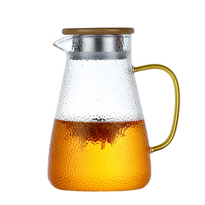 Hammered Glass Cold Water Pitcher With Lid Heat Resistant For <b>Tea</b> And Fruit <b>Infusion</b> Party Use - Product Image 5