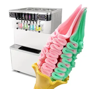 Commerical 395S Seven Flavors Soft Serve Ice Cream Machine Floor Standing 4+3 Mixed 7 Flavors Ice Cream Maker For Cheap Prices