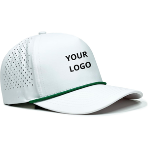 Custom Logo Golf Hat 5-Panel Semi-Curved Brim Perforated Baseball Cap Hard <b>Rope</b> Outdoor Wholesale Golf Caps - Product Image 3