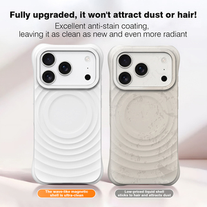 Custodia Magnetica <span class=keywords><strong>Originale</strong></span> in Silicone Liquido per <span class=keywords><strong>iPhone</strong></span> 17 16 15 14 Pro, Nuova <span class=keywords><strong>Cover</strong></span> Antiurto in Silicone con Effetto Ondulato - Product Image 5