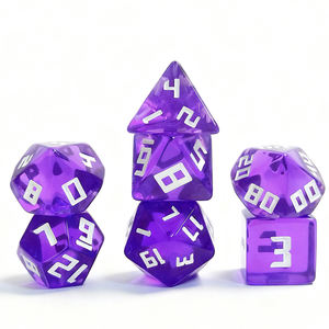 Dados de resina poliédrica transparente dragón personalizado y mazmorra DND bola para correr fuente blanca color dados RPG juego de escritorio conjunto - Product Image 2