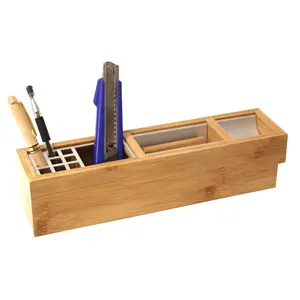 Офисный Органайзер, настольная подставка для ручек и канцелярских принадлежностей, контейнер, деревянная коробка для стола
