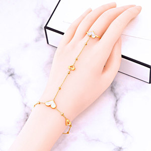 Pulseras de Dedo de Acero Inoxidable 316L que No se Deslustran, Chapadas en Oro PVD de 14k y 18k, Cadena de Mano para Novia, Anillo de Pulsera para Mujer - Product Image 2