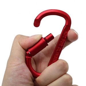Porte-clés mousqueton en aluminium en forme de D avec logo personnalisé, à verrouillage par vis, pour événements extérieurs et cadeaux promotionnels - Product Image 2