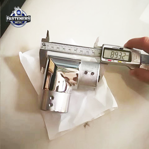 إنهاء المرآة 90 درجة كوع مستدير دافق ~ موصل غير قابل للصدأ لدرابزين الدرج الزجاجي ودرابزين - Product Image 2