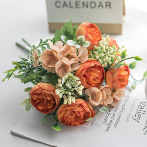 SPR Wholesale Brand Décorations vintage Fleurs pivoines 6 branches Bouquet de roses artificielles en soie au toucher réel Camélia 40cm - Product Image 3