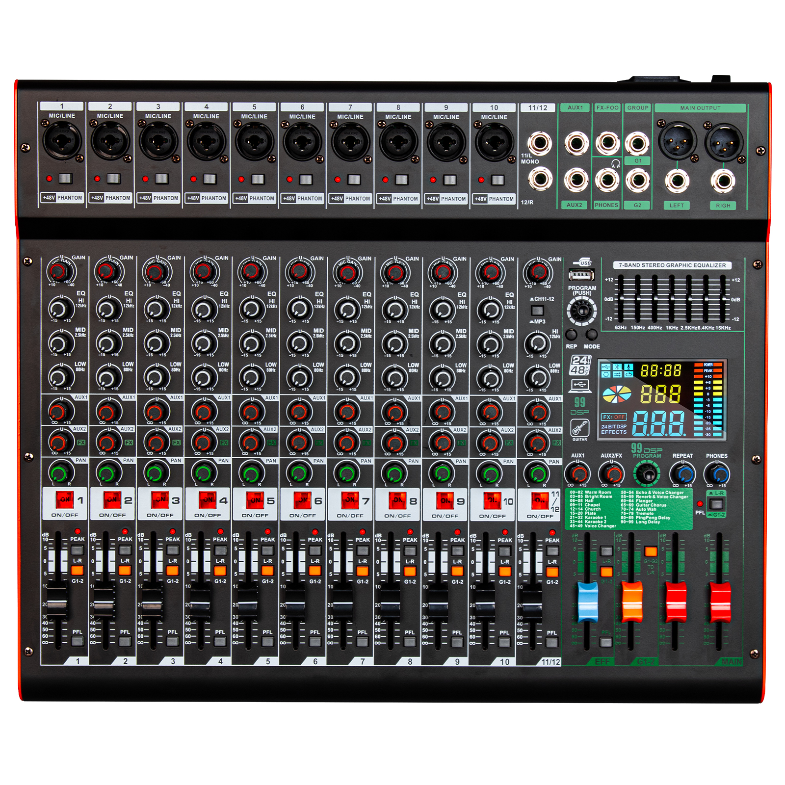 Depusheng TC12 12-канальный аудио микшер 48 В фантомные звуковые карты Микшеры