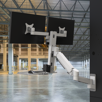 Meisonic 2026 Nouveau design personnalisé, support mural en alliage d'aluminium pour moniteur industriel à double écran avec inclinaison à 90 degrés, en stock