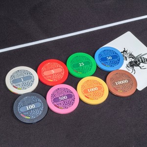 Fichas de Póker de Casino con Grabado Ondulado Personalizadas al por Mayor, 12g, 43mm, Cerámicas, con Patrón Griego, para Sala de Póker Texas Hold'em - Product Image 1