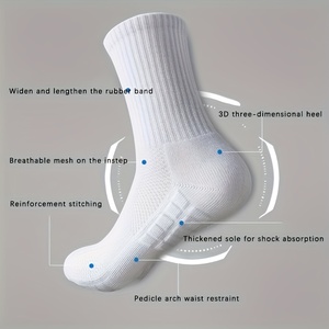 Chaussettes de sport mi-mollet personnalisées à séchage rapide, respirantes, en jacquard brodé, pour le basketball - Product Image 3