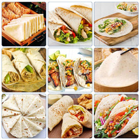Machine entièrement automatique pour la fabrication de roti, tortillas, pain pita, ligne de production de pain turc lavash, machine à burritos et wraps au poulet à vendre