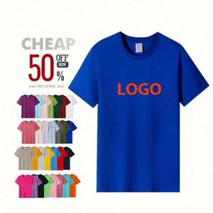 High-End Combed Cotton Crew Neck <b>T</b> Shirts for Men Custom Logo Round Neck Short Sleeve <b>T</b> Shirts - Product Image 1