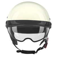 Casque de moto demi-face ABS en blanc - Style rétro - Certifié DOT & 3C - Unisexe - Direct usine