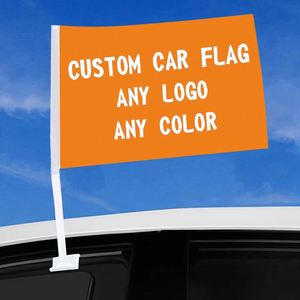 Bandera de País Pequeña Personalizada al por Mayor con Logotipo Sublimado, Soporte para Ventana con Postes y Base para Automóvil - Product Image 1