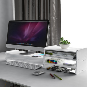 Soporte Elevador para Monitor de Escritorio, Estante de Almacenamiento de 2 Niveles, Organizador de Oficina, Ahorro de Espacio, Organización de Escritorio - Product Image 2