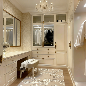 Armoire <span class=keywords><strong>de</strong></span> rangement murale BALOM, moderne, blanche, sur mesure, conçue pour la chambre à coucher et la salle <span class=keywords><strong>de</strong></span> <span class=keywords><strong>dressing</strong></span> d'hôtel - Product Image 4