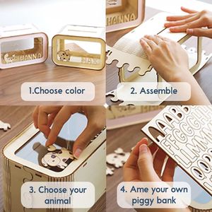 Hucha de madera impermeable de alta calidad DIY, caja de almacenamiento de regalo de boda para ahorrar dinero, decoraciones de boda y fiestas de cumpleaños - Product Image 5