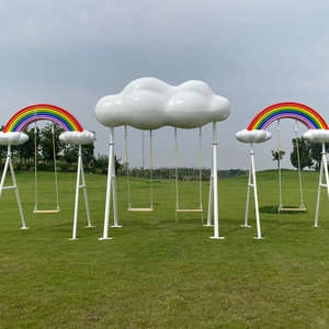 Balançoires intérieures romantiques, design nuage blanc arc-en-ciel bord de mer, équipement de photographie populaire, installations de parc d'attractions pour enfants - Product Image 2