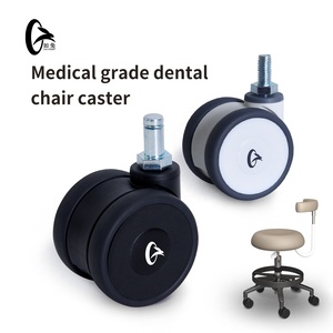 High Grade TPE Smooth Movement Chair Castor 2 Inch Swivel Nylon <strong>Wheel</strong> Hospital Operator <strong>Stool</strong> Caster <strong>Wheels</strong> for Dental Chair - Product Image 2
