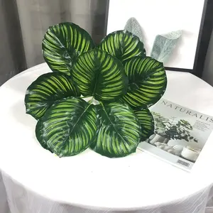 NWYZ-12-5, оптовые продажи домашнего декора хауттюнии круглый Apple Таро периллы листья зеленые искусственные растения