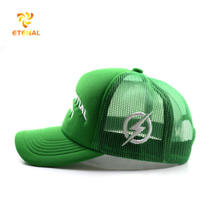 Casquettes de camionneur personnalisées avec logo brodé, couleur verte, en mousse et maille, style Y2K, hip-hop, plage, performance - Product Image 2