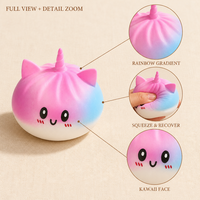 Jouet anti-stress souple et moelleux en TPR, licorne arc-en-ciel fantaisie, à remontée lente, pour adultes et adolescents, mini cadeau Kawaii