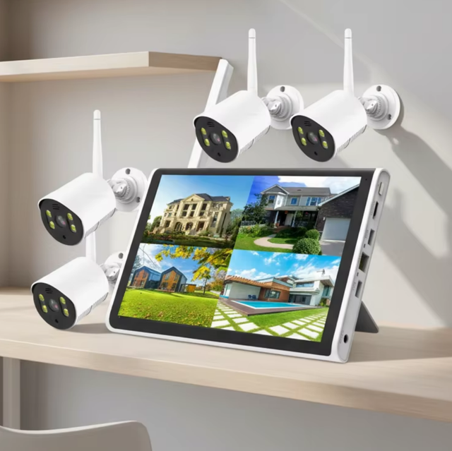4 Channel PoE NVR 4K Security Camera System with Night Vision Cloud Storage CMOS Sensor for Indoor Use