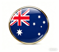 GREPAS GIFTS Épinglette drapeau australien ronde de 1 pouce, épinglette patriotique mondiale pour chapeau