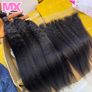 Extensiones de Cabello Humano Liso <span class=keywords><strong>Yaki</strong></span>, Grado 12A, Cabello Virgen Indio con Cutícula Alineada, Sin Procesar, Doblemente Estirado, Extensiones de Cabello Liso Rizado - Product Image 1