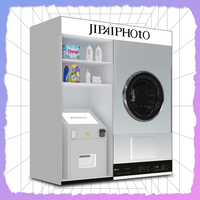Photomaton mobile JIPAI avec écran tactile et station de selfie sur le thème de la machine à laver, doté d'une imprimante instantanée