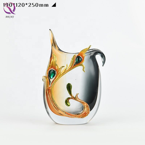 <span class=keywords><strong>Vase</strong></span> coloré en émail de <span class=keywords><strong>plume</strong></span> de paon orange <span class=keywords><strong>Vase</strong></span> de bureau en cloisonné décoratif <span class=keywords><strong>Vase</strong></span> en verre clair artistique pour autre décor à la maison - Product Image 6
