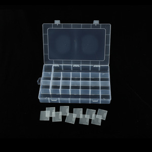 Transparent Storage Box 28 Compartment <b>Plastic</b> Jewelry Organizer Desktop Organizer With Cover For Daily Use - Product Image 4