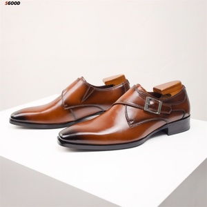Men's Leather Shoes New Style High-<b>Heel</b> Pointed-<b>Toe</b> Genuine Leather ZIP Closure Breathable Wear-Resistant - Product Image 2