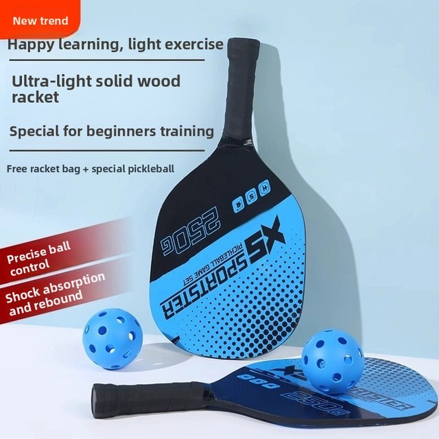 Wooden Pick Racket Outdoor Training Sports Badminton Set for Children Adults College Students Lightweight 670g