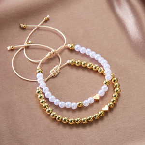 Fashion Handmade Shell Pearl <b>Beaded</b> <b>Bracelets</b> 18k Gold Plated Copper Charm Jewelry <b>Bracelets</b> Sets <b>for</b> Women - Product Image 4