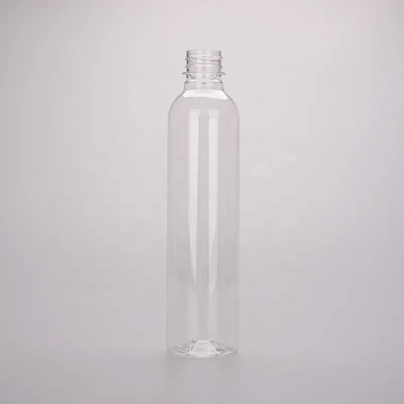 En ucuz doğal plastik şişe 250ml 300ml 500ml suyu kullanımı gıda sınıfı PET malzeme plastik meyve suyu şişesi kapaklı