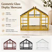 Vitrine de table sur mesure DAKON, fabriquée à la main, en verre transparent avec cadre jaune vif de 10 pouces, idéale pour les boutiques de cadeaux