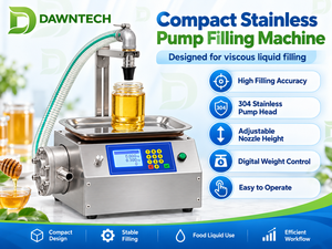 Semi Auto Weighing Liquid Filling Machine Stainless Steel Pump Filler for Honey Sesame Paste Edible Oil Syrup and Viscous Liquid - Product Image 2