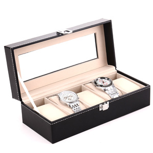 Caja de reloj de cuero PU de lujo personalizada de alta calidad 1-24 ranuras caja de reloj cuadrada de embalaje al por mayor - Product Image 3