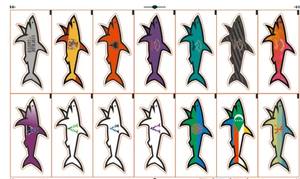 Vente en gros d'usine, coque de téléphone personnalisée avec motif de requin de dessin animé, autocollant de requin de dessin animé imperméable - Product Image 4