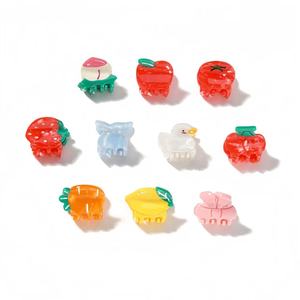 Pince à cheveux mini personnalisée en acétate ZOYU, motif dessin animé, fruits, papillon, canard, divers accessoires pour cheveux pour femmes - Product Image 1