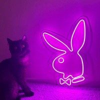 Luz Decorativa LED de Conejo de Neón Personalizable, Acrílico PVC IP67, Blanco Cálido, 50000 Horas de Duración, para Niños