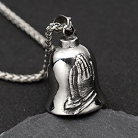 Porte-clés en acier inoxydable vintage de qualité supérieure, avec un ange gardien porte-bonheur, pour hommes