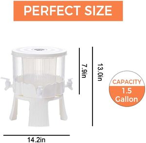 Xjh Chất Lượng Cao 4 Tap Quay Đồ Uống Ấm Đun Nước 4 Lưới Mát Nước Jug Cho Cắm Trại Phong Cách Cổ Điển Truyền Nước Trái Cây Nước Trái Cây Và Trà - Product Image 4