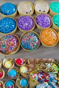 Explosions Cartoon Small Cage Bag Keychain <b>Toy</b> Pendant Acrylic Round Baozi Simulation Barbecued Pork Children - Product Image 5