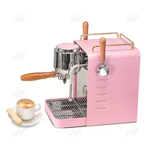Mesin kopi, pembuat kopi Espresso rumah terbaru, 1450w pompa getar Semi otomatis cangkir panas