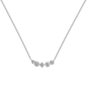 Dylam Hermosas Joyas para Mujer, Cadena de Plata S925 Hipoalergénica con Colgante de Cinco Piedras de Circonia Cúbica 5A, Collares de Joyería - Product Image 1