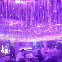 Modèle le plus récent de rideau lumineux à fibres optiques LED à changement de couleur RVB pour hôtel, karaoké, bars, pièces intérieures, plastique durable IP67